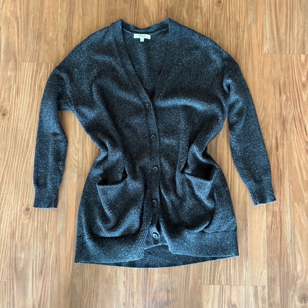 Madewell long grey cardigan